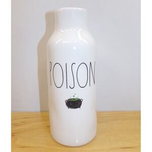 Rae Dunn POISON Halloween‎ Flower Vase Artisan Collection White Cauldron
